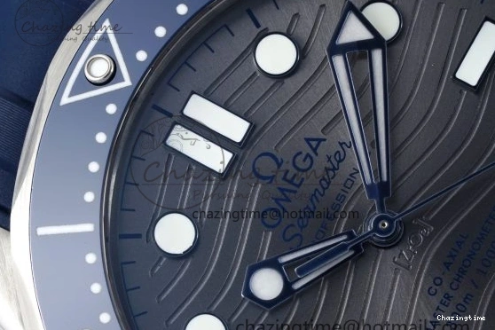 0305 SmartChoice Seamaster Diver 300M ZF 1:1 Best Edition Blue Ceramic Gray Dial on Blue Rubber Strap A 7735